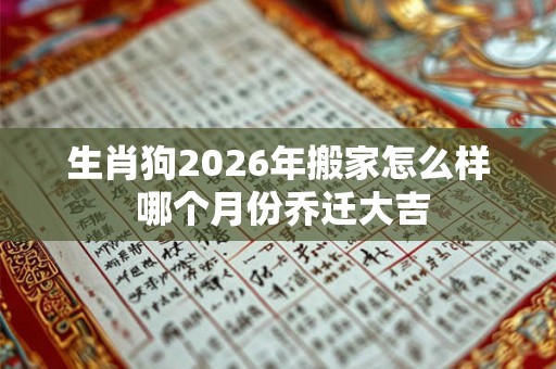 生肖狗2026年搬家怎么样 哪个月份乔迁大吉 生肖狗2026年搬家怎么样 哪个月份乔迁大吉