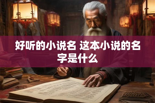 好听的小说名 这本小说的名字是什么