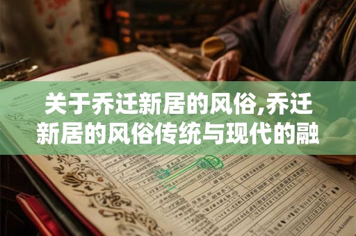 关于乔迁新居的风俗,乔迁新居的风俗传统与现代的融合