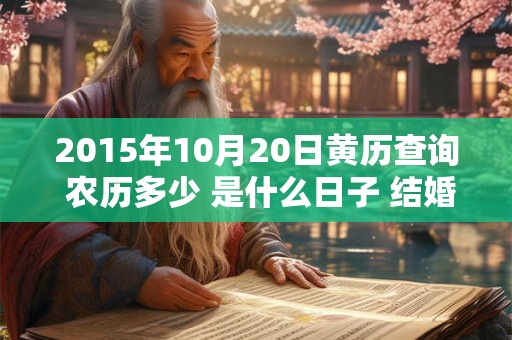 2015年10月20日黄历查询 农历多少 是什么日子 结婚吉时