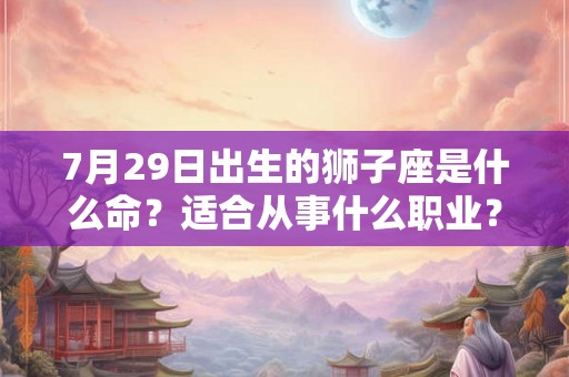 7月29日出生的狮子座是什么命？适合从事什么职业？