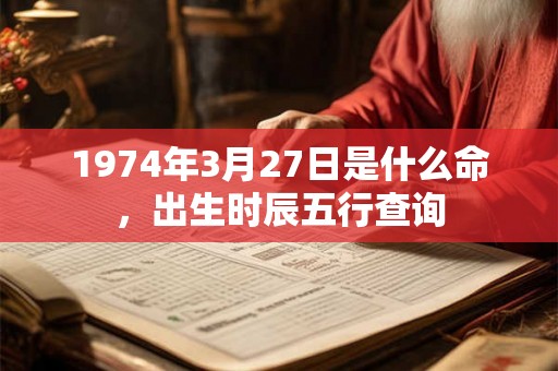 1974年3月27日是什么命,出生时辰五行查询 1974年3月27日是什么命,出生时辰五行查询