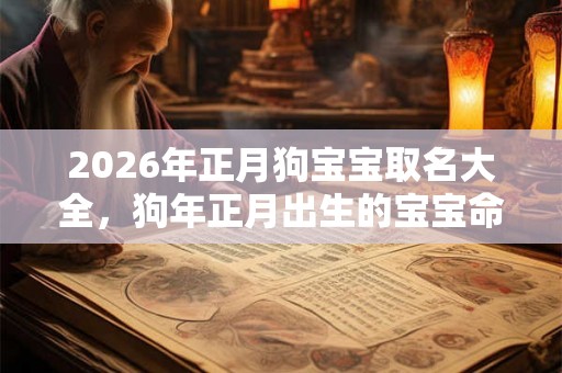 2026年正月狗宝宝取名大全，狗年正月出生的宝宝命好么？