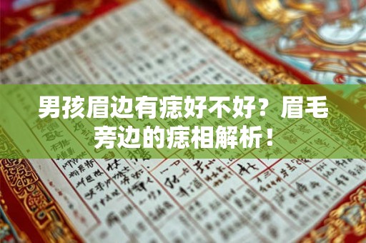 男孩眉边有痣好不好？眉毛旁边的痣相解析！