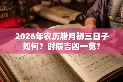2026年农历腊月初三日子如何？时辰吉凶一览？