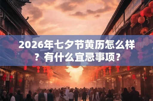 2026年七夕节黄历怎么样？有什么宜忌事项？