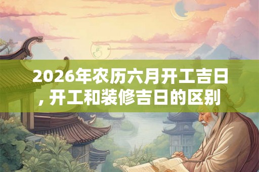 2026年农历六月开工吉日, 开工和装修吉日的区别