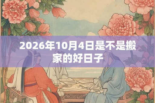 2026年10月4日是不是搬家的好日子 2026年10月4日是不是搬家的好日子