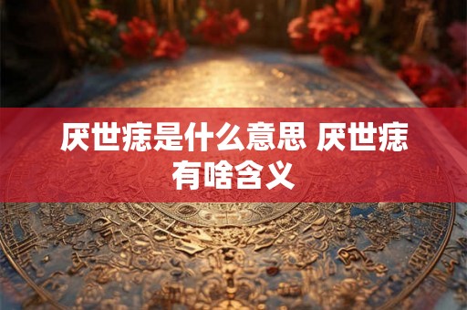 厌世痣是什么意思 厌世痣有啥含义