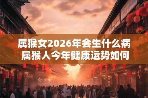 属猴女2026年会生什么病 属猴人今年健康运势如何