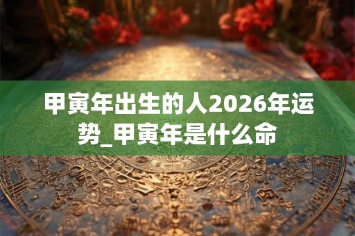 甲寅年出生的人2026年运势_甲寅年是什么命