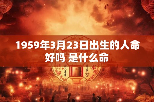1959年3月23日出生的人命好吗 是什么命 1959年3月23日出生的人命好吗 是什么命