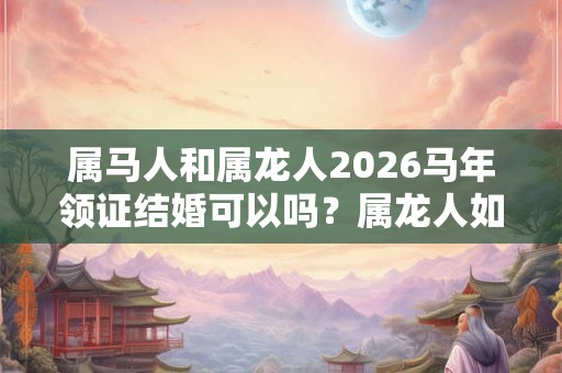 属马人和属龙人2026马年领证结婚可以吗?属龙人如何旺财? 属马人和属龙人2026马年领证结婚可以吗?属龙人如何旺财?