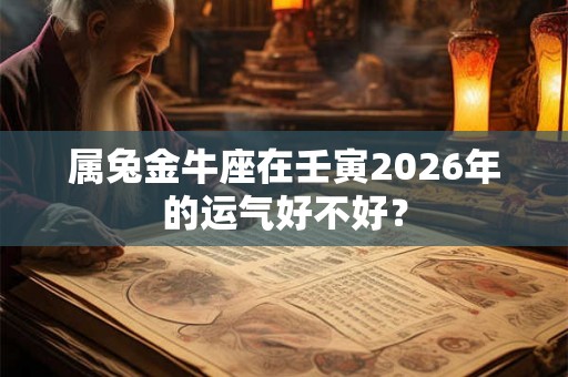属兔金牛座在壬寅2026年的运气好不好? 属兔金牛座在壬寅2026年的运气好不好?