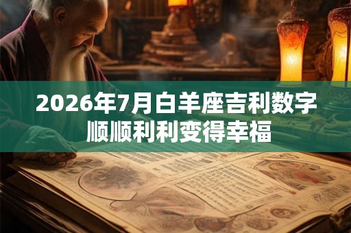2026年7月白羊座吉利数字 顺顺利利变得幸福