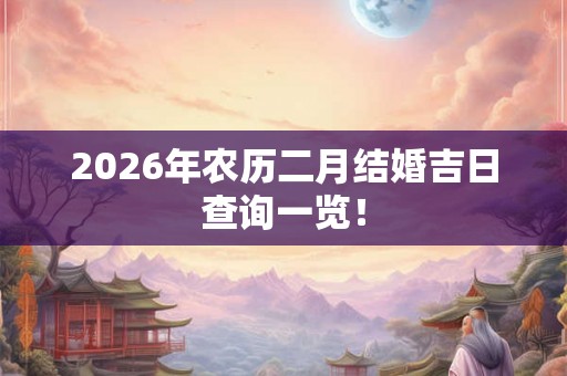 2026年农历二月结婚吉日查询一览! 2026年农历二月结婚吉日查询一览!
