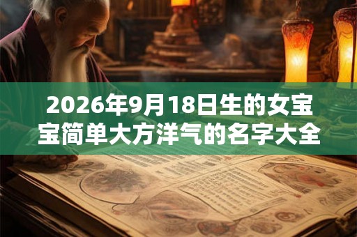 2026年9月18日生的女宝宝简单大方洋气的名字大全