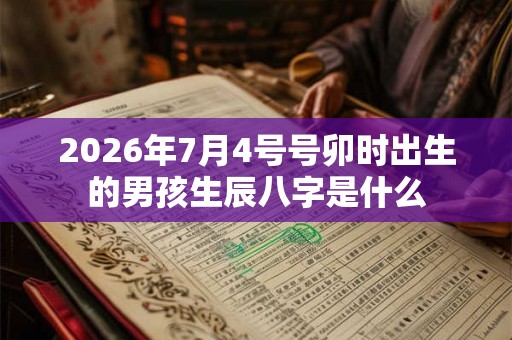 2026年7月4号号卯时出生的男孩生辰八字是什么 2026年7月4号号卯时出生的男孩生辰八字是什么