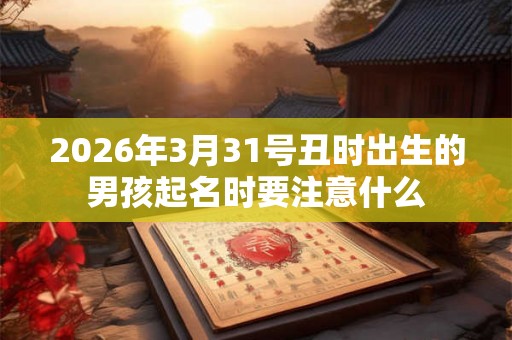 2026年3月31号丑时出生的男孩起名时要注意什么