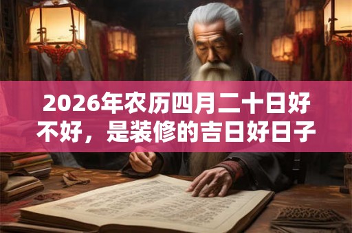 2026年农历四月二十日好不好，是装修的吉日好日子吗？