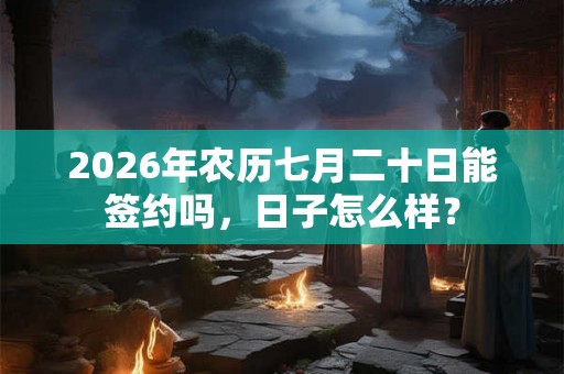 2026年农历七月二十日能签约吗，日子怎么样？