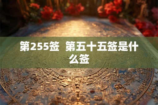 第255签  第五十五签是什么签