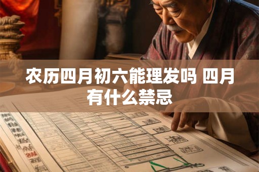 农历四月初六能理发吗 四月有什么禁忌