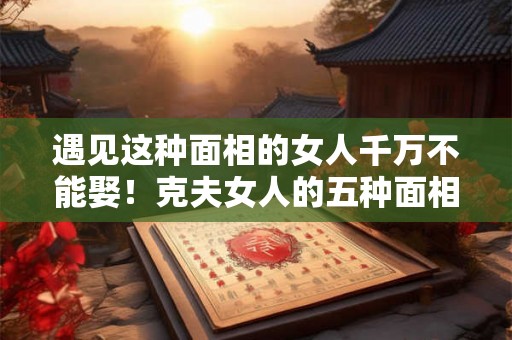 遇见这种面相的女人千万不能娶！克夫女人的五种面相！