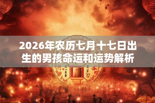 2026年农历七月十七日出生的男孩命运和运势解析 2026年农历七月十七日出生的男孩命运和运势解析