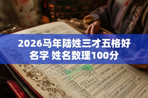 2026马年陆姓三才五格好名字 姓名数理100分