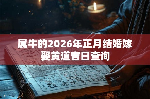 属牛的2026年正月结婚嫁娶黄道吉日查询