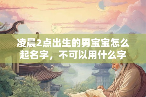 凌晨2点出生的男宝宝怎么起名字，不可以用什么字