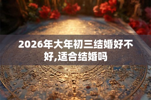 2026年大年初三结婚好不好,适合结婚吗