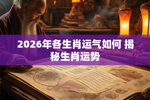 2026年各生肖运气如何 揭秘生肖运势