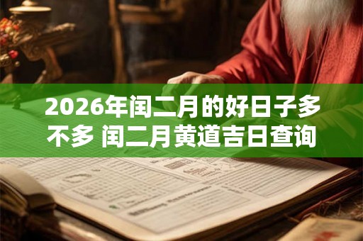 2026年闰二月的好日子多不多 闰二月黄道吉日查询