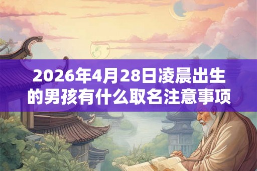 2026年4月28日凌晨出生的男孩有什么取名注意事项