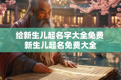 给新生儿起名字大全免费 新生儿起名免费大全