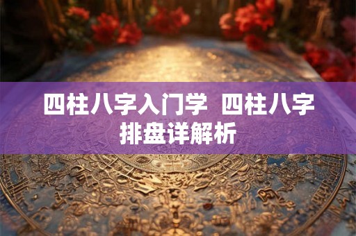 四柱八字入门学  四柱八字排盘详解析