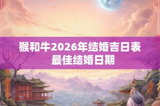 猴和牛2026年结婚吉日表  最佳结婚日期