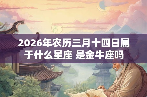 2026年农历三月十四日属于什么星座 是金牛座吗 2026年农历三月十四日属于什么星座 是金牛座吗