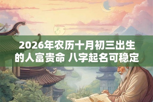 2026年农历十月初三出生的人富贵命 八字起名可稳定命格命