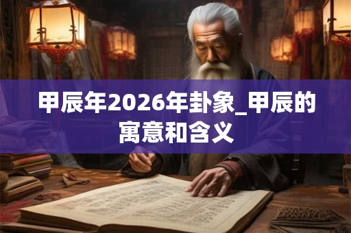 甲辰年2026年卦象_甲辰的寓意和含义