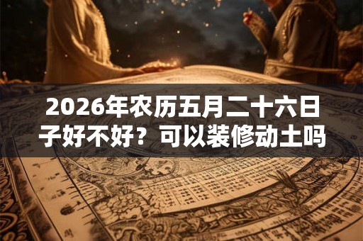 2026年农历五月二十六日子好不好?可以装修动土吗? 2026年农历五月二十六日子好不好?可以装修动土吗?