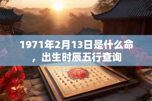 1971年2月13日是什么命，出生时辰五行查询