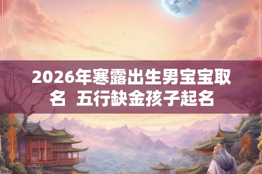 2026年寒露出生男宝宝取名  五行缺金孩子起名