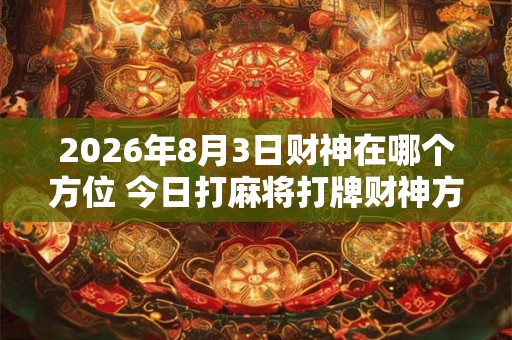 2026年8月3日财神在哪个方位 今日打麻将打牌财神方位