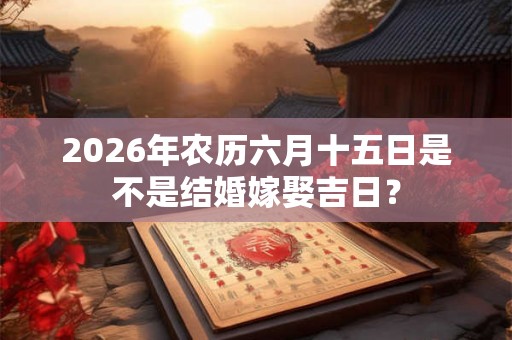 2026年农历六月十五日是不是结婚嫁娶吉日? 2026年农历六月十五日是不是结婚嫁娶吉日?