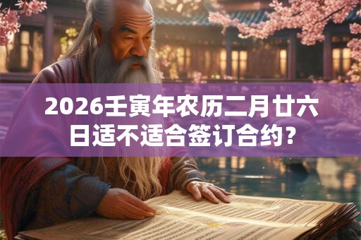 2026壬寅年农历二月廿六日适不适合签订合约？