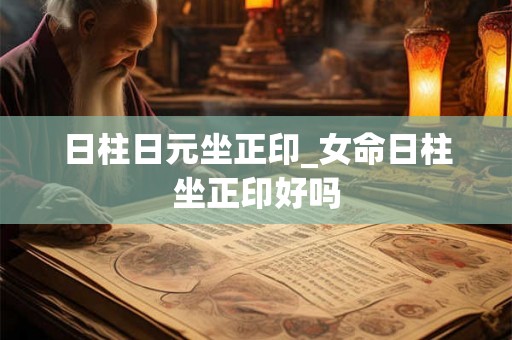 日柱日元坐正印_女命日柱坐正印好吗