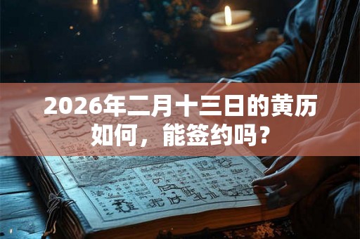 2026年二月十三日的黄历如何，能签约吗？